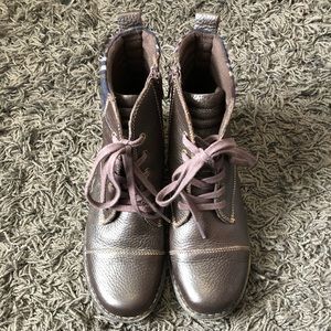 Clark’s Brown leather side zip booties